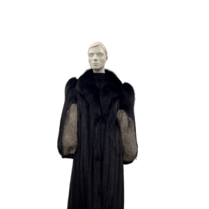 Manteau de vison noir et renard - 8857