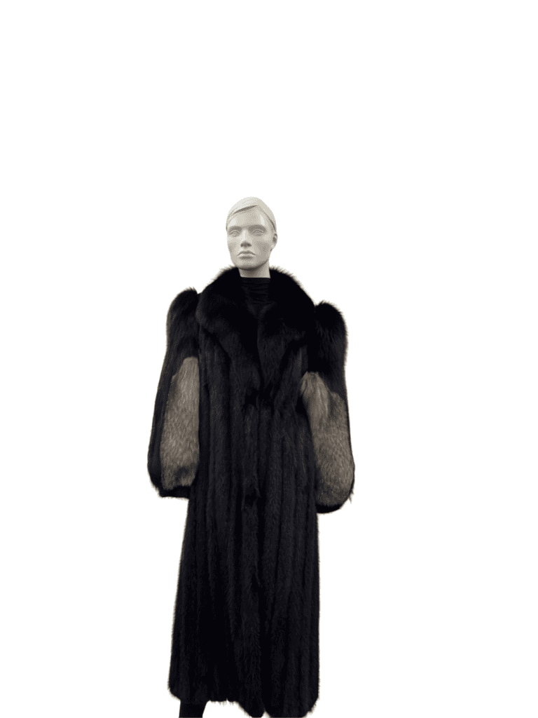 Manteau de vison noir et renard - 8857