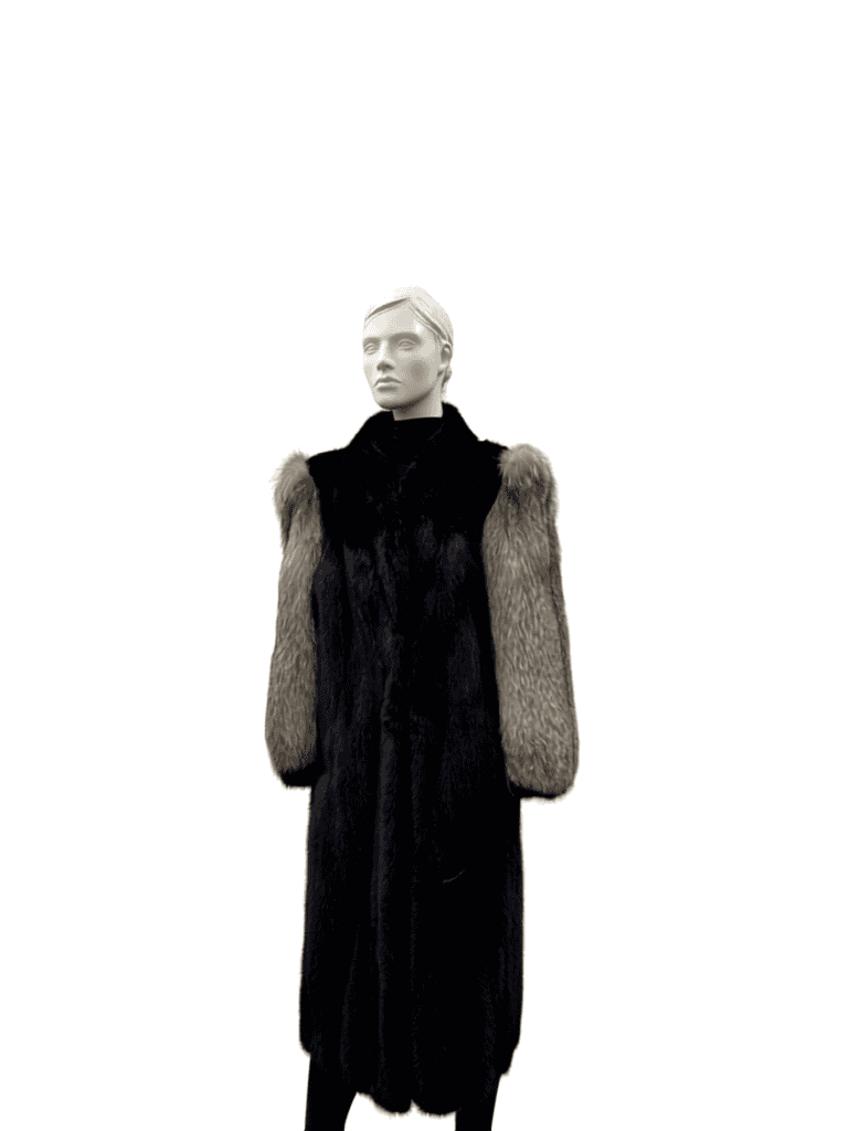 Manteau de vison et renard indigo - 8863