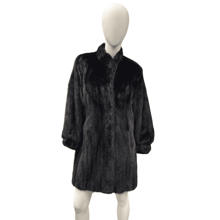 Manteau de vison teint noir - 8868
